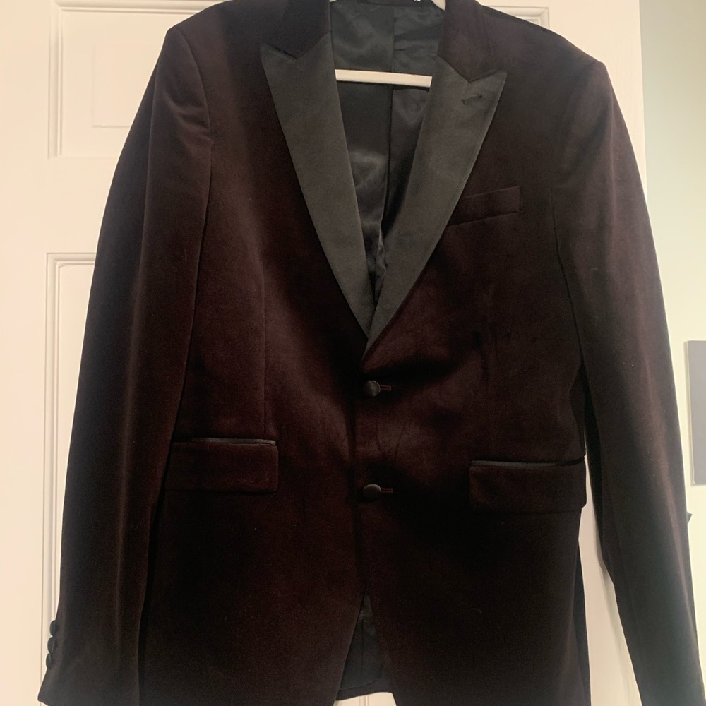 Zara Dark Velvet Tuxedo Jacket